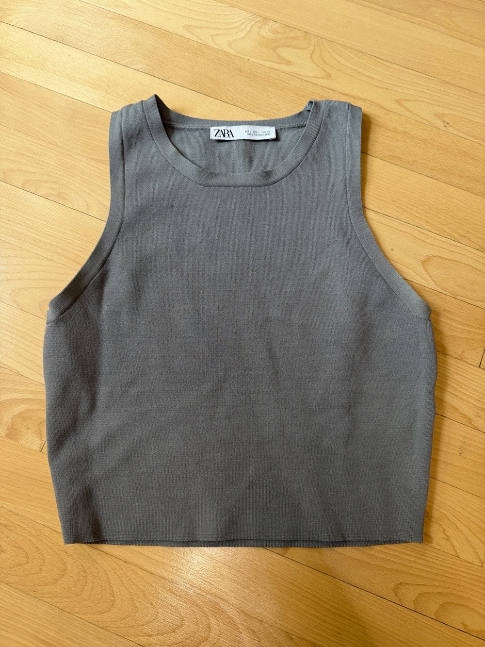 ZARA Gray Cropped Tank Top